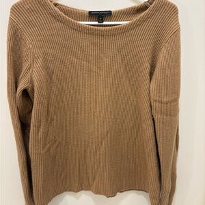 Banana Republic Women's Ribbed Scoop-Neck Sweater - Camel